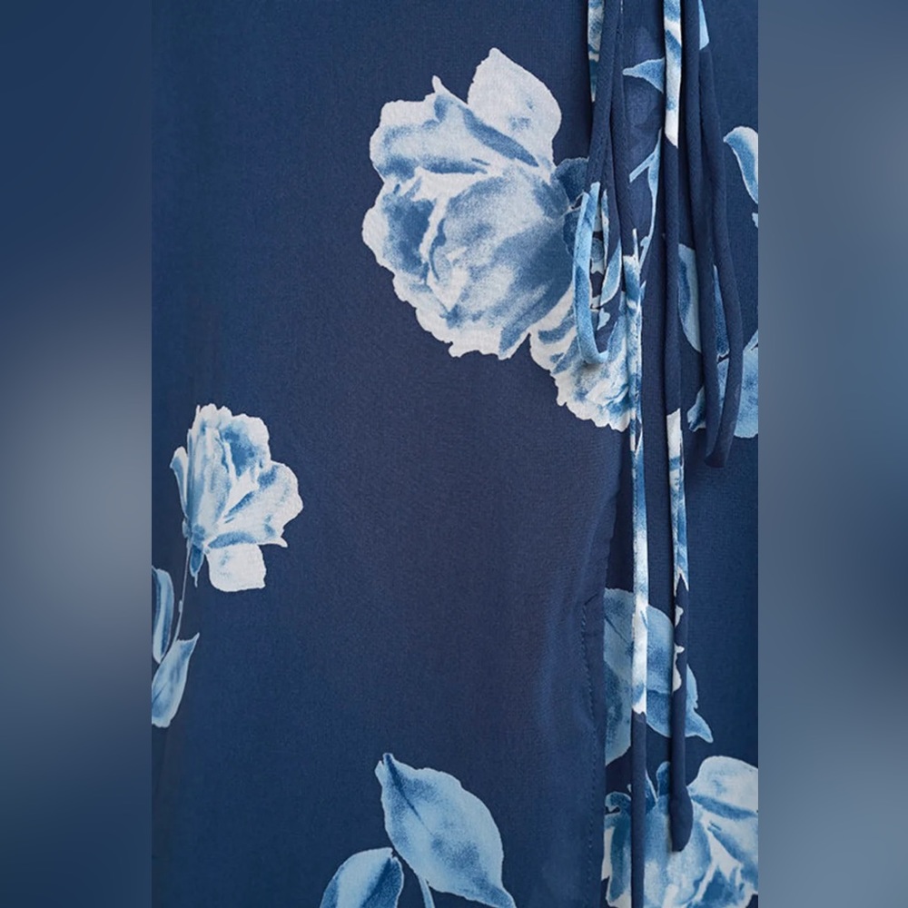 Lulus One Desire Navy Blue Floral Print Wrap Tank Maxi Dress - Picture 10 of 10